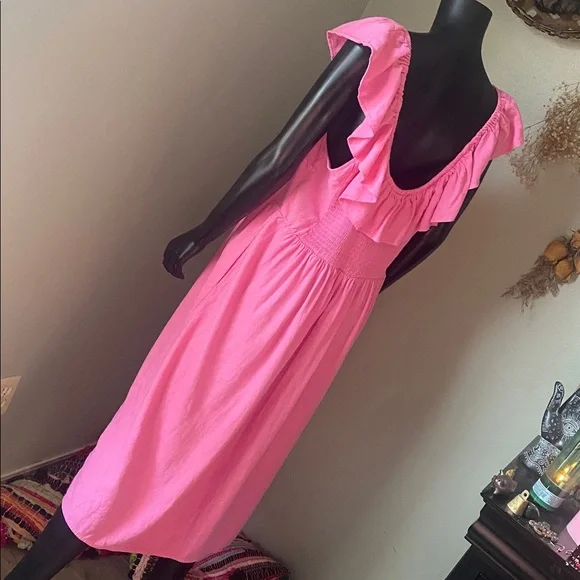 Ava & Viv Pink Gathered Dress with Pockets! - Picture 6 of 12
